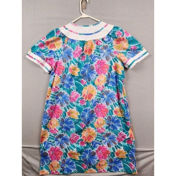 VTG  It’s a Charm House Dress Short Sleeve Button Muumuu Floral Size L - Picture 2 of 7